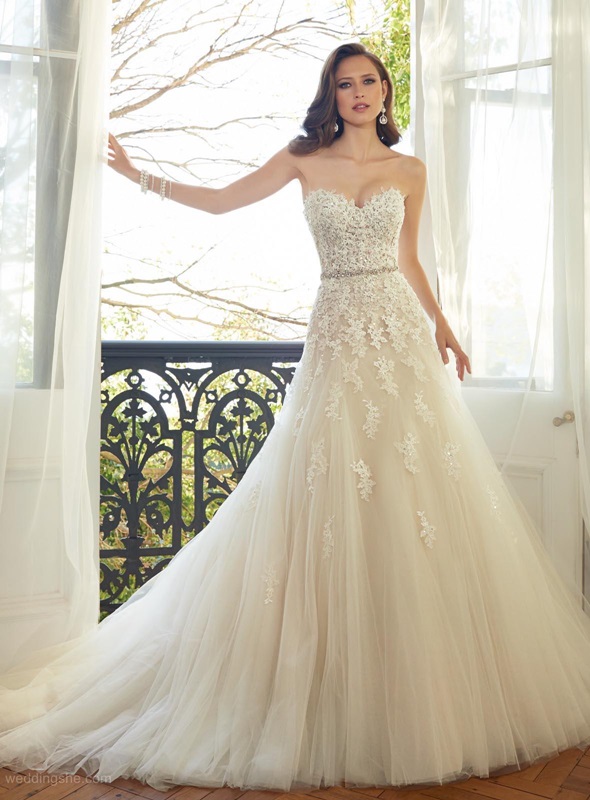 Gold ivory wedding dress