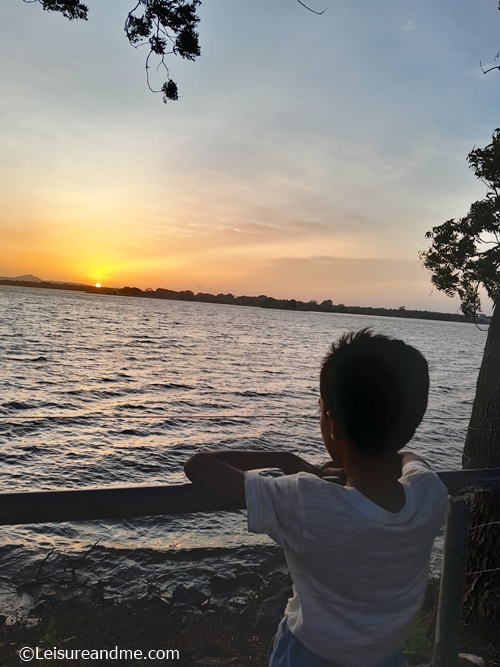 watching sunset at parakrama samudraya